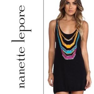 Nanette Lepore Swim Beaded Tank Dress Swimsuit Cover Up XS